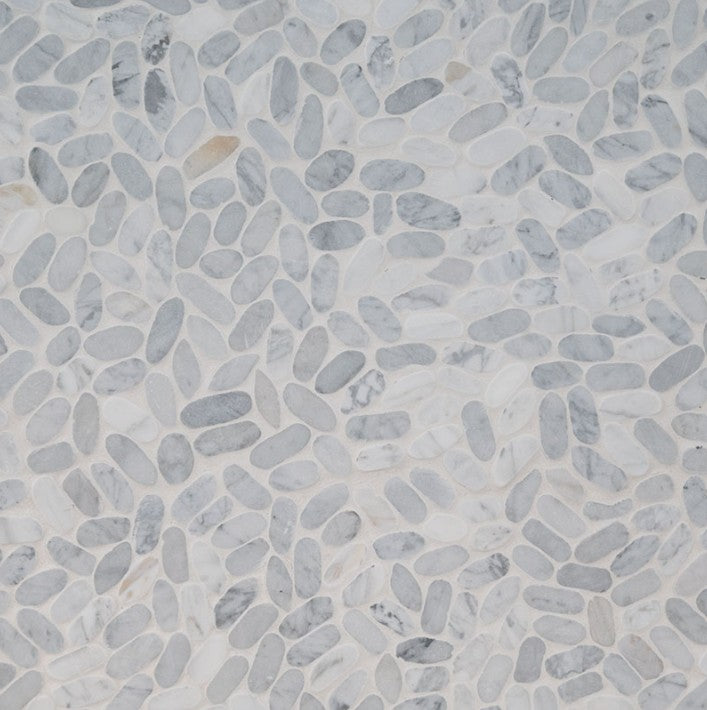 MSI - Rio Lago - Sliced Carrara White Pebble