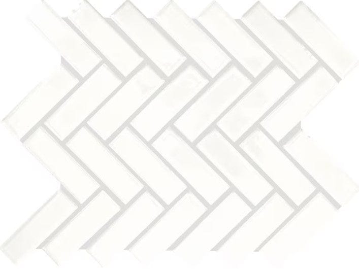 Ceramic Tile Daltile - Color Wheel Mosaic - Arctic White 1x3 Herringbone Daltile