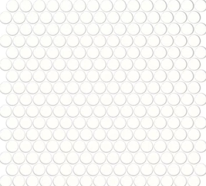 Ceramic Tile Daltile - Color Wheel Mosaic - Arctic White Penny Round Mosaic Daltile