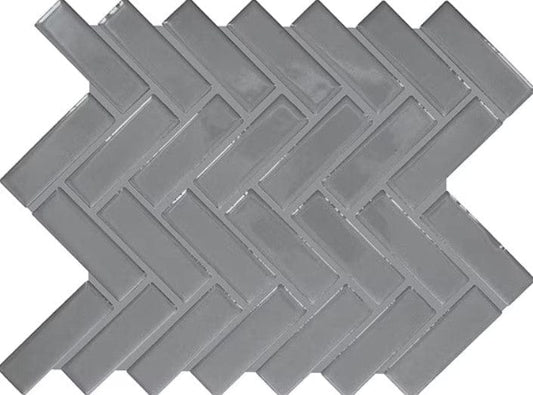 Ceramic Tile Daltile - Color Wheel Mosaic - Matte Suede Gray 1x3 Herringbone Daltile