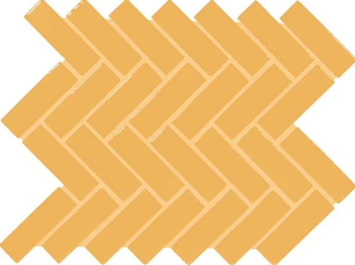 Ceramic Tile Daltile - Color Wheel Mosaic - Mustard 1x3 Herringbone Daltile