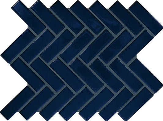 Ceramic Tile Daltile - Color Wheel Mosaic - Navy 1x3 Herringbone Daltile