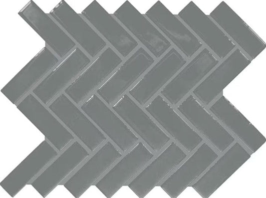 Ceramic Tile Daltile - Color Wheel Mosaic - Suede Gray 1x3 Herringbone Daltile