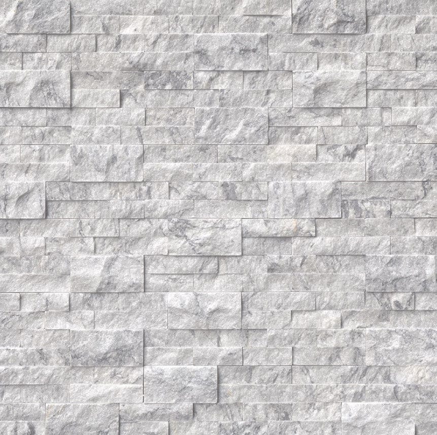 Stacked Stone MSI - RockMount Stacked Stone - Arabescato Carrara Splitface Panel 6x24 MSI