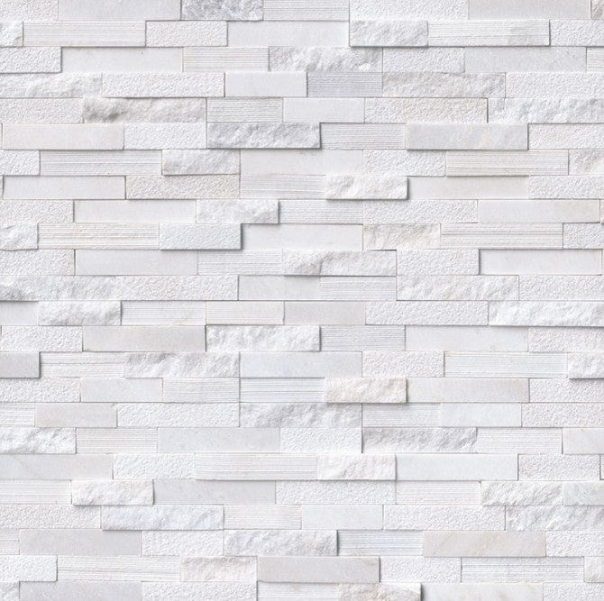 Stacked Stone MSI - RockMount Stacked Stone - Arctic White Multi Finish Panel 6x24 MSI