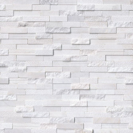 Stacked Stone MSI - RockMount Stacked Stone - Arctic White Multi Finish Panel 6x24 MSI