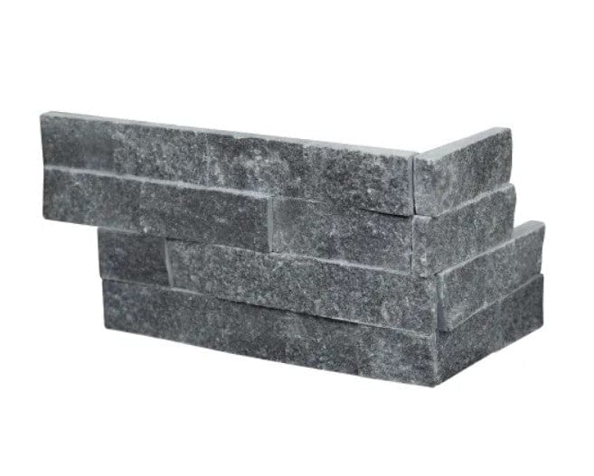 Stacked Stone MSI - RockMount Stacked Stone - Cosmic Black L Corner 3D Wave Panel 6x18 MSI