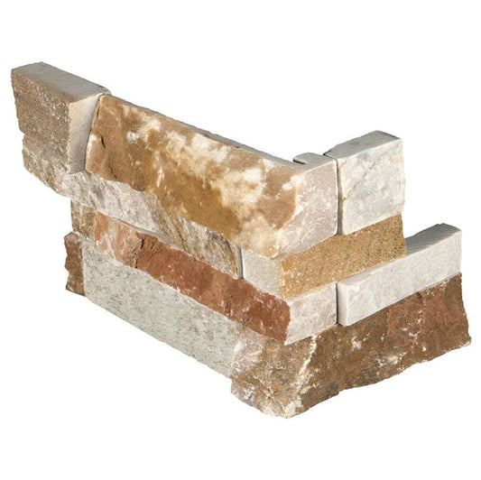 Stacked Stone MSI - RockMount Stacked Stone - Golden White Corner "L" Panel 6x18 MSI