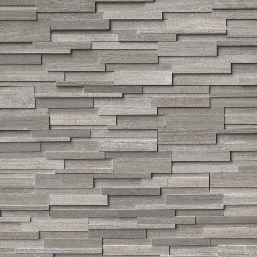 Stacked Stone MSI - RockMount Stacked Stone - Gray Oak Panel 3D Honed 6x24 MSI