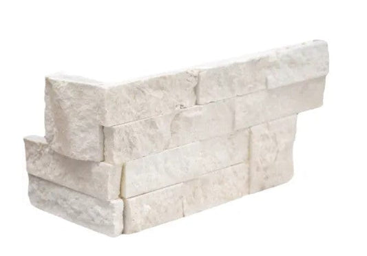 Stacked Stone MSI - RockMount Stacked Stone - Mayra White Limestone Corner "L" Panel 6x18 MSI