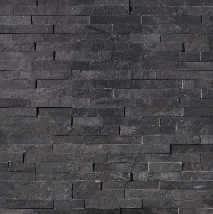 Stacked Stone MSI - RockMount Stacked Stone - Premium Black Slate Panel 6x24 MSI