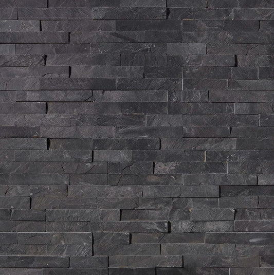 Stacked Stone MSI - RockMount Stacked Stone - Premium Black Slate Panel 6x24 MSI