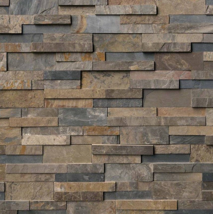 Stacked Stone MSI - RockMount Stacked Stone - Rustic Gold Panel 6x24 MSI