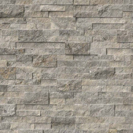 Stacked Stone MSI - RockMount Stacked Stone - Silver Travertine Panel 6x24 MSI