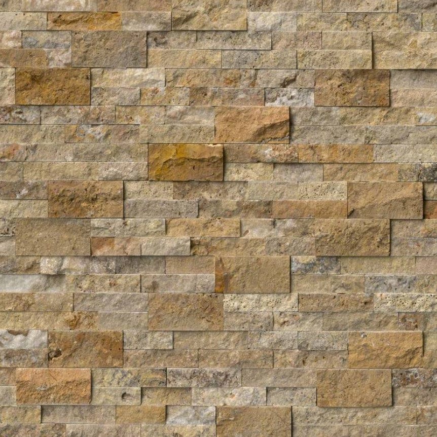 Stacked Stone MSI - RockMount Stacked Stone - Tuscany Scabas Travertine Panel 6x24 MSI