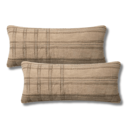 Throw Pillow Loloi - Angela Rose - Calista PAR0018 Tan / Slate - Pillow Set Loloi