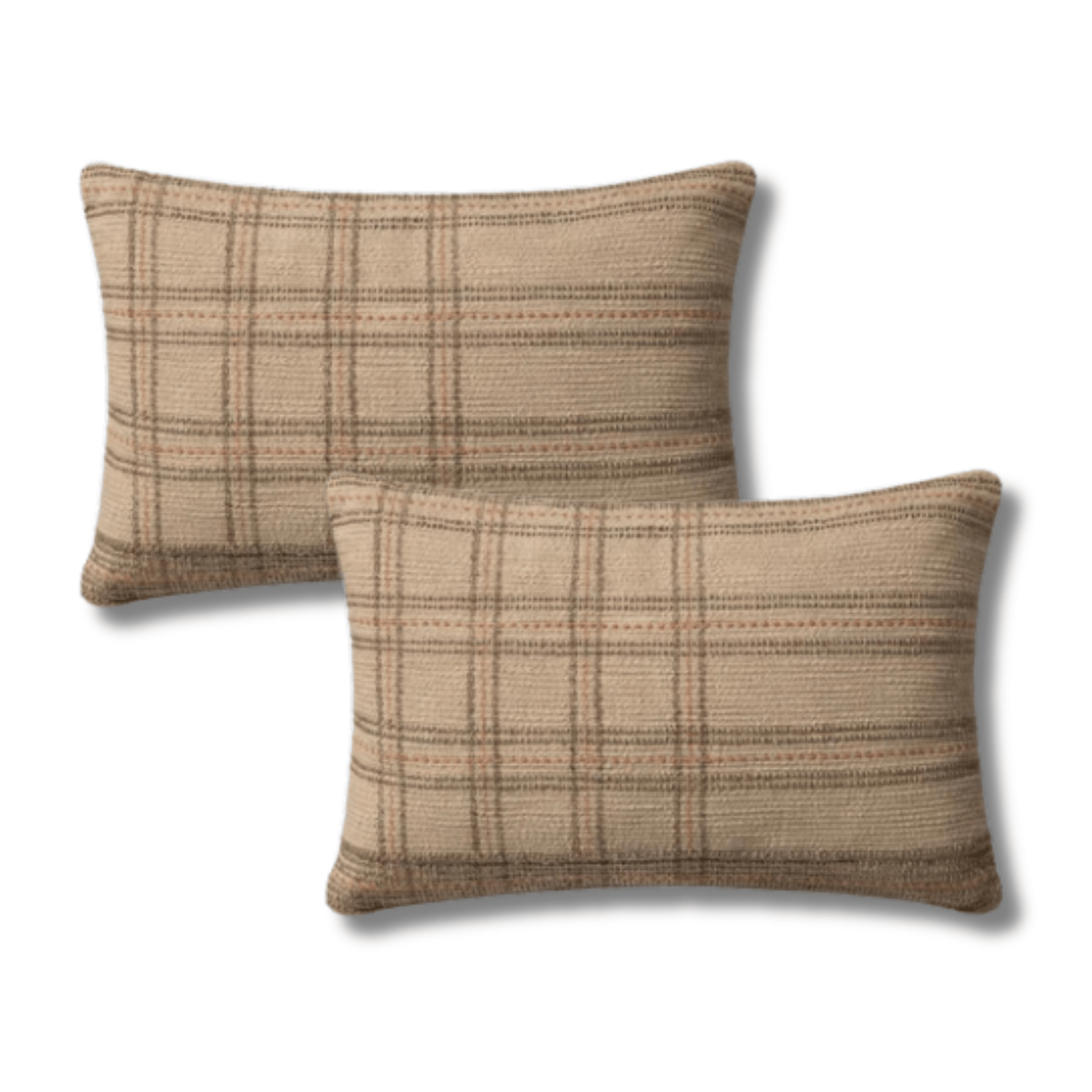 Throw Pillow Loloi - Angela Rose - Calista PAR0018 Tan / Terracotta - Pillow Set Loloi