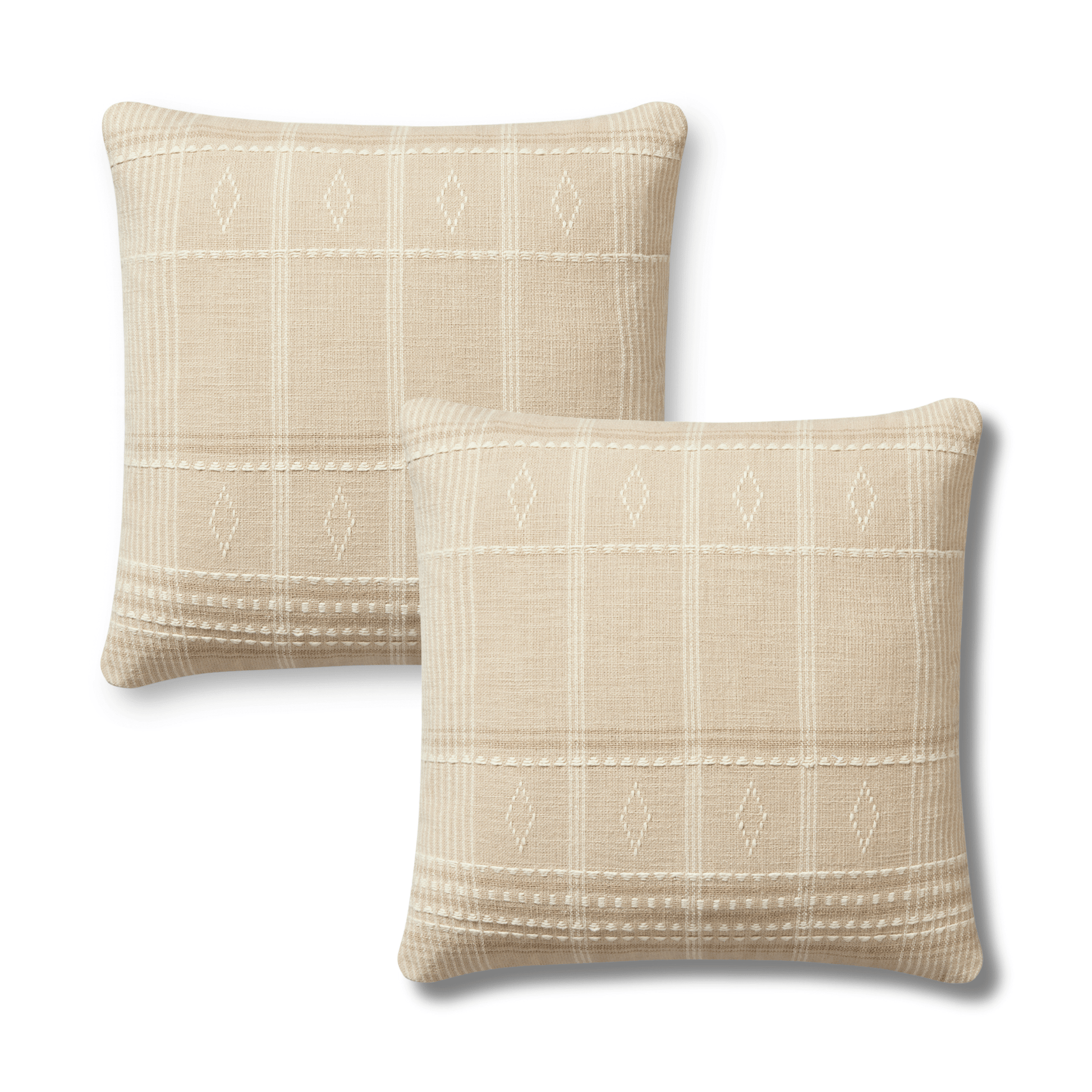 Throw Pillow Loloi - Angela Rose - Lina PAR0016 Beige / Ivory - Pillow Set Loloi