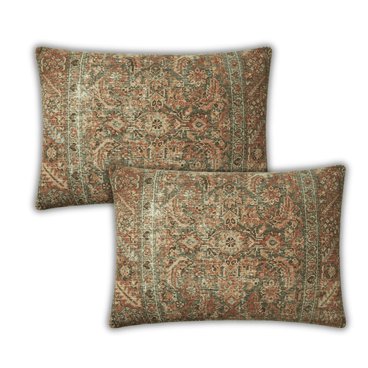 Throw Pillow Loloi - Angela Rose - PAR0003 Charcoal / Rust - Pillow Set Loloi