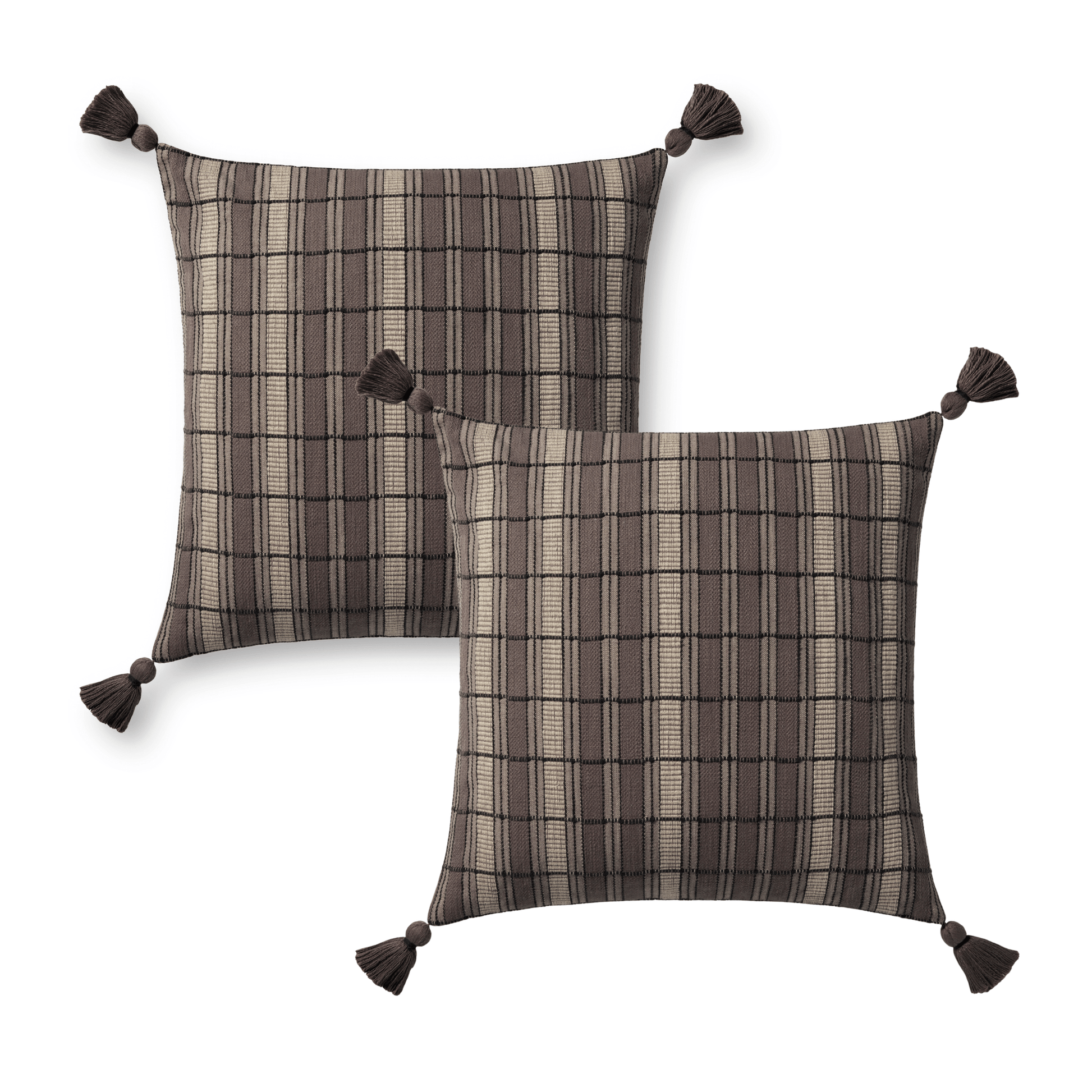 Throw Pillow Loloi - Bridgette Romanek - PBR0001 Brown / Beige - Pillow Set Loloi