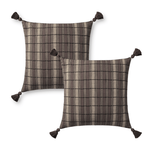 Throw Pillow Loloi - Bridgette Romanek - PBR0001 Brown / Beige - Pillow Set Loloi