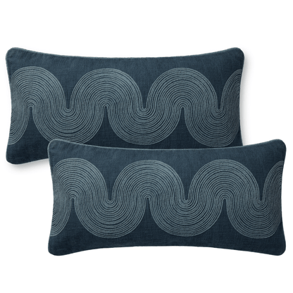 Throw Pillow Loloi - Bridgette Romanek - PBR0004 Navy / Blue - Pillow Set Loloi