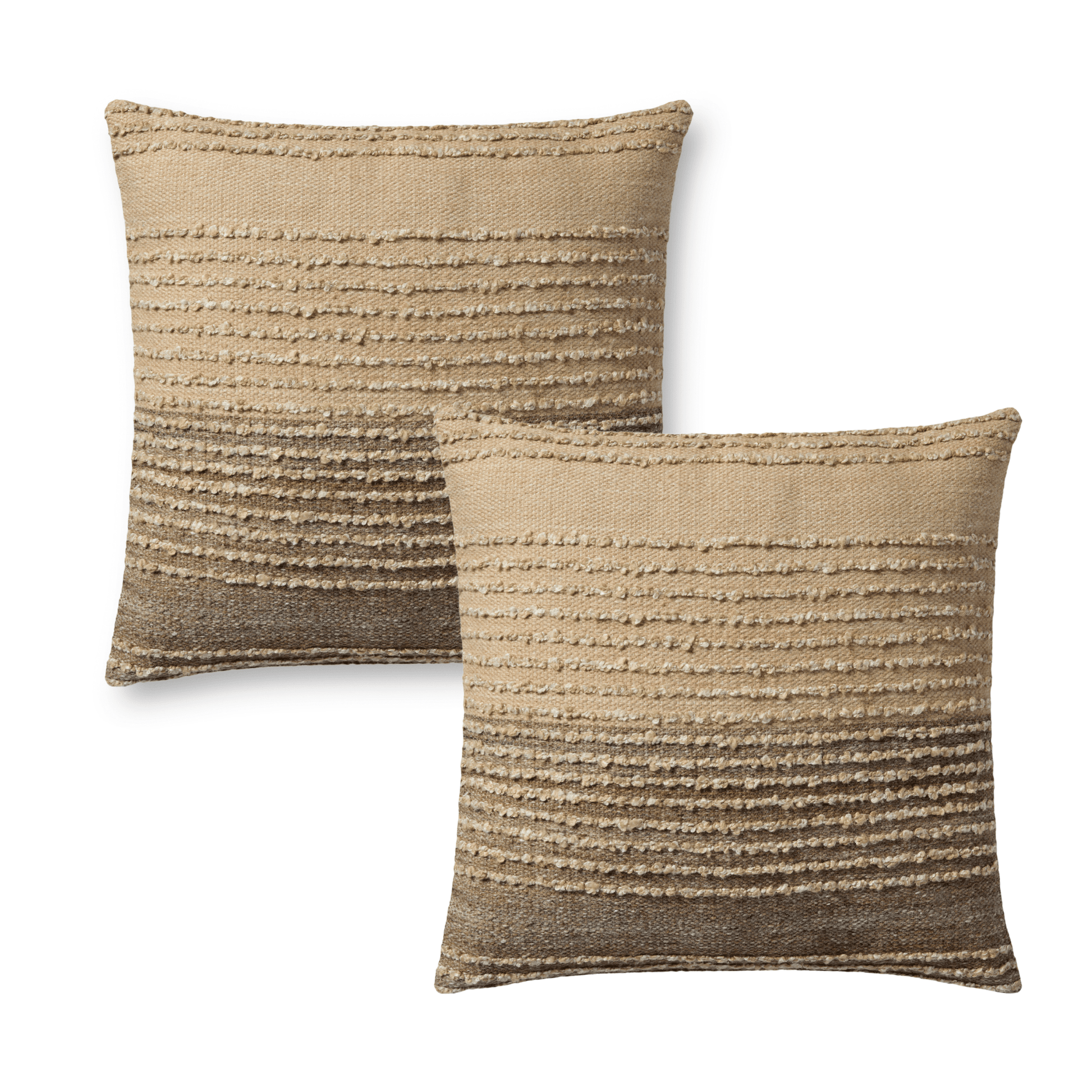 Throw Pillow Loloi - Bridgette Romanek - PBR0005 Brown / Natural - Pillow Set Loloi