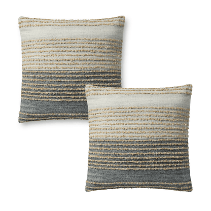 Throw Pillow Loloi - Bridgette Romanek - PBR0005 Grey / Natural - Pillow Set Loloi