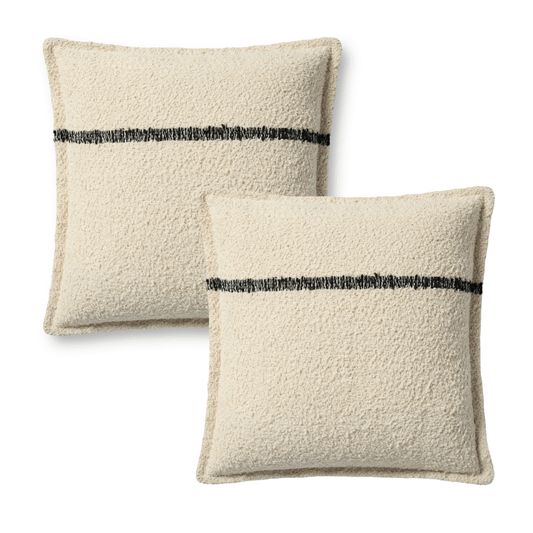 Throw Pillow Loloi - Bridgette Romanek - PBR0015 Natural / Charcoal - Pillow Set Loloi