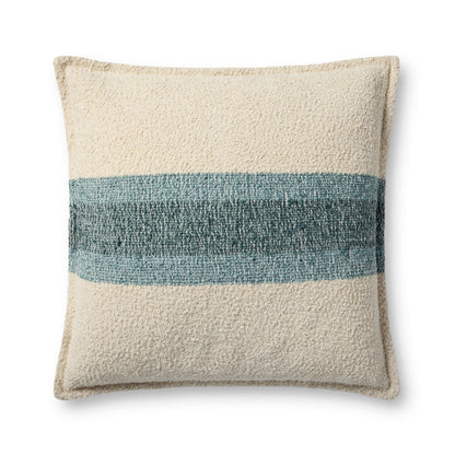 Throw Pillow Loloi - Bridgette Romanek - PBR0016 Natural / Blue - Pillow Set Loloi