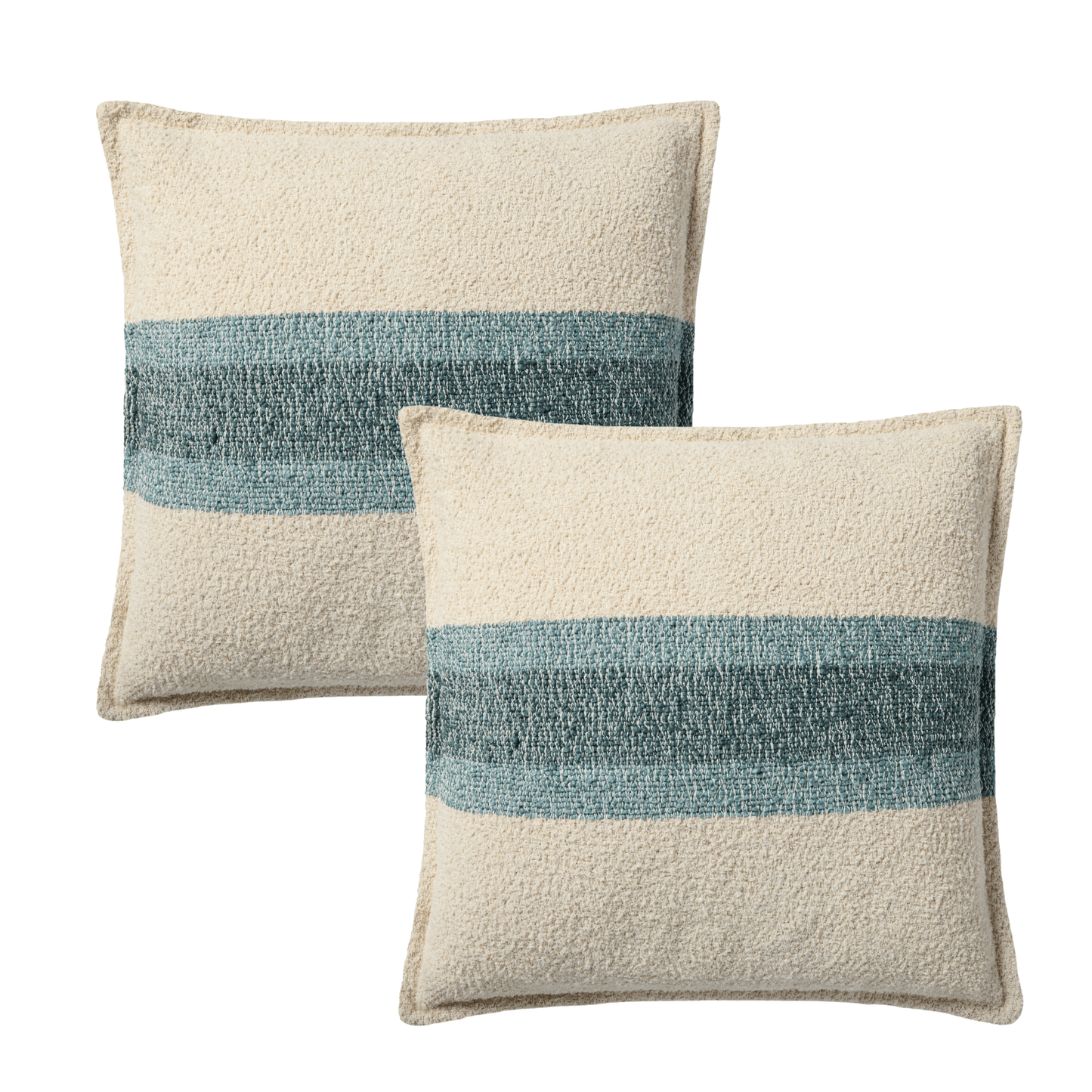 Throw Pillow Loloi - Bridgette Romanek - PBR0016 Natural / Blue - Pillow Set Loloi