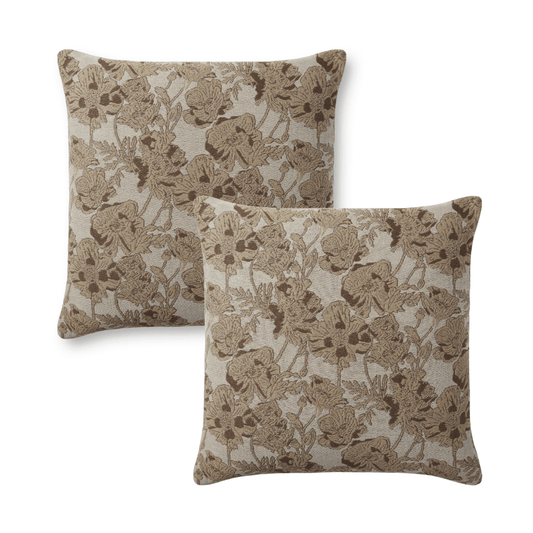 Throw Pillow Loloi - Chris Loves Julia - Matilda PCJ0008 Beige / Mocha - Pillow Set Loloi