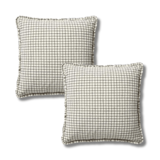 Throw Pillow Loloi - Chris Loves Julia - PCJ0012 Ivory / Black - Pillow Set Loloi