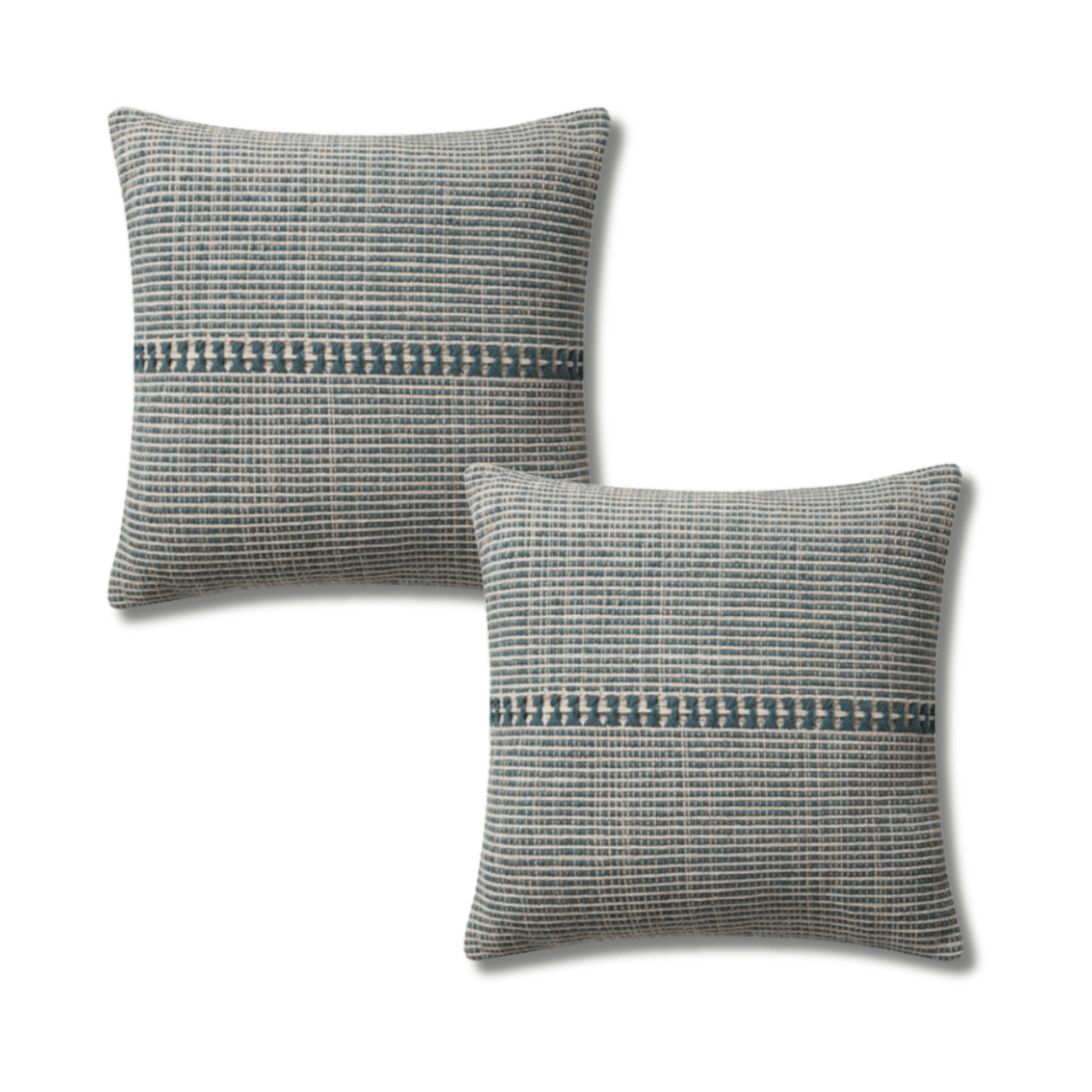 Throw Pillow Loloi - Chris Loves Julia - PCJ0018 Blue / Natural - Pillow Set Loloi