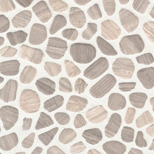 Tile MSI - Rio Lago - White Oak Pebbles Tumbled Pattern 10mm Box MSI